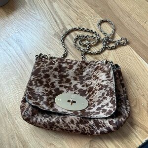 Mulberry calf hair leopard print lily crossbody bag
